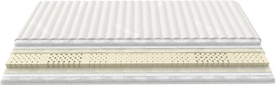 Greco Strom Mattress Topper Latex 7 Zones Single Latex with Removable Cover & Elastic Straps 90x200x7cm