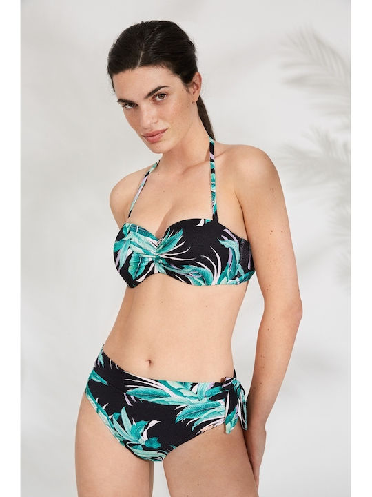Set Bikini Floral Negru