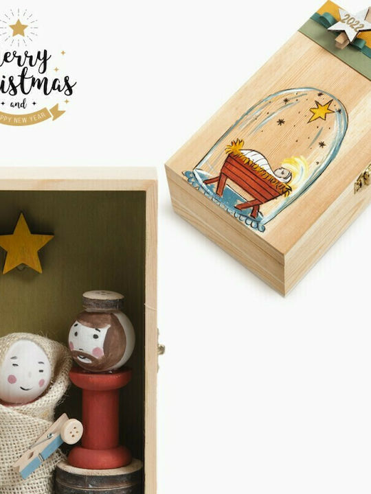 Parisis Christmas Wooden Figure Box Height 20cm