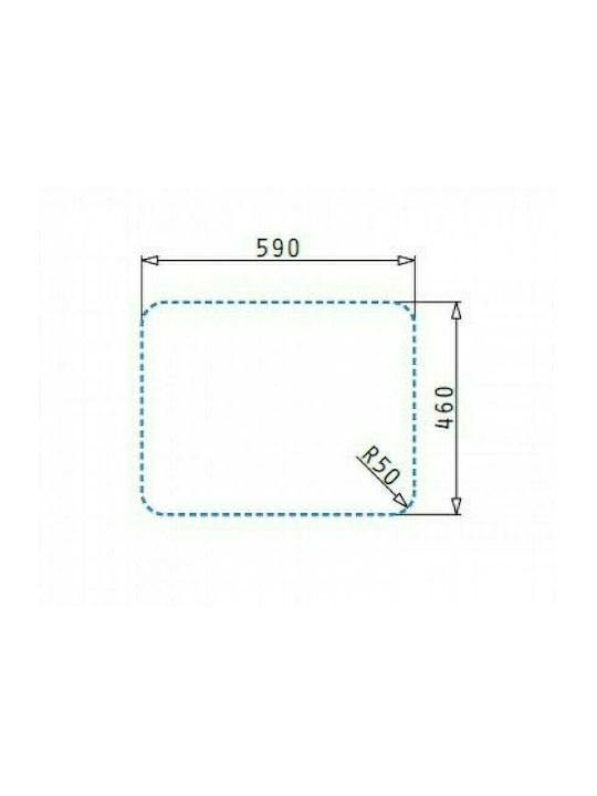 Pyramis Basic E33 Ένθετος Νεροχύτης Inox Σαγρέ Μ46.5xΠ43.5cm Ασημί