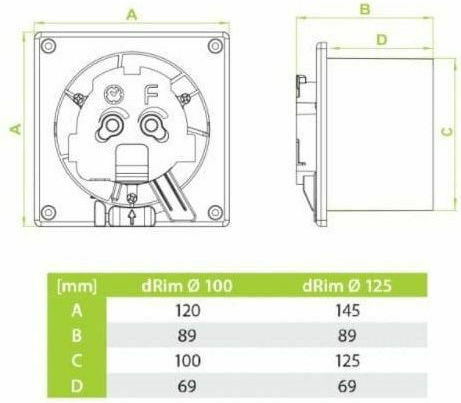 AirRoxy Standard Drim Wall-mounted Ventilator 100mm White