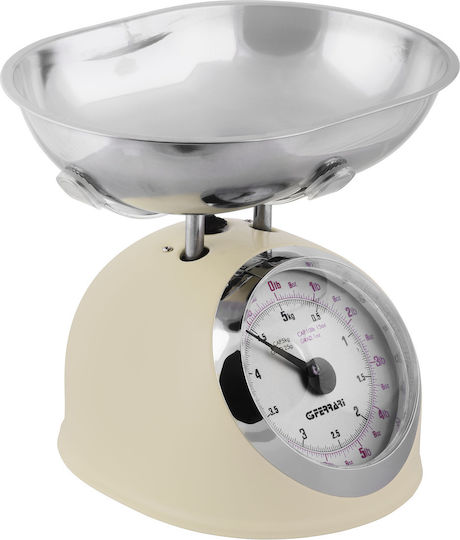 G3Ferrari G20003 Analog Kitchen Scale with Bowl 25gr/5kg Beige