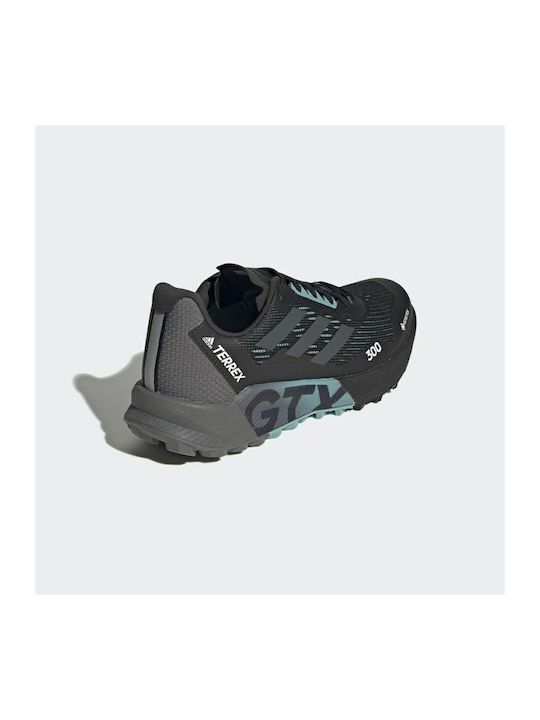 Terrex Agravic Flow 2.0 GTX Sport Shoes Trail Running Waterproof with Gore-Tex Membrane Core Black / Grey Six / Mint Ton