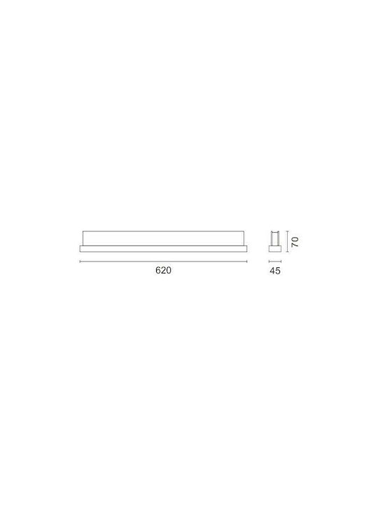 Spot Light Modern Lamp Wall with Integrated LED and Natural White Light Silver 62cm