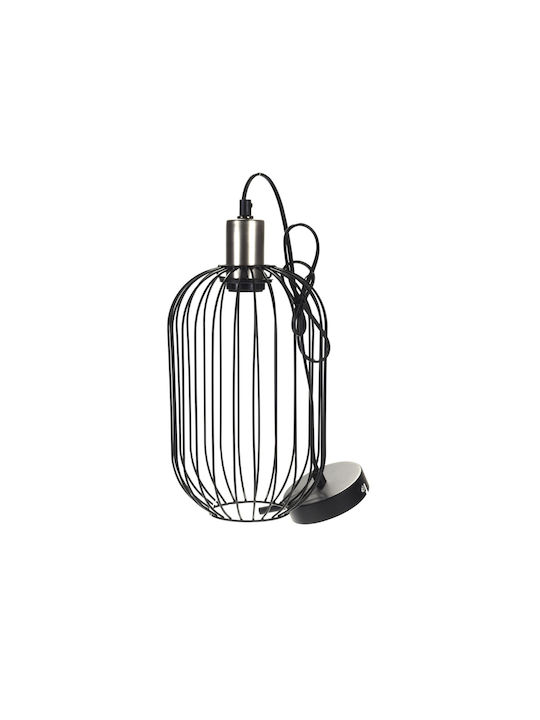 Pendant Light Black Grid with Socket E27 18x18x29cm