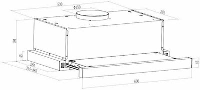 Gruppe Kyma S-3003A-A06-M7-600 Hota Glisantă 60cm Inox