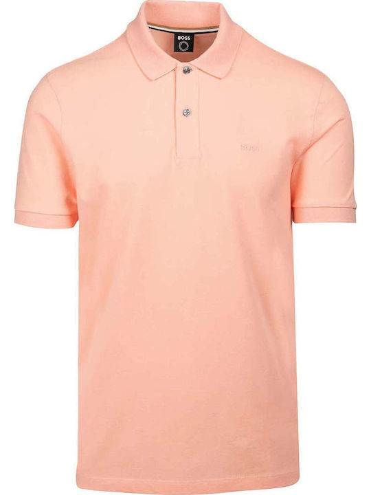 Boss Pallas Polo Herrenblusen Kurzarm Rosa