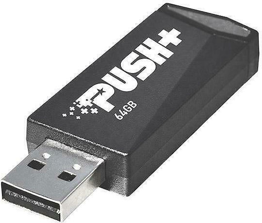 Patriot Push+ 64GB USB 3.2 Stick Μαύρο