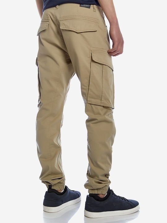 Camaro Men's Trousers Cargo Elastic in Regular Fit Beige