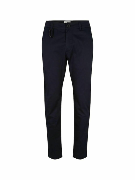 Trousers Chino Elastic in Straight Line Navy Blue