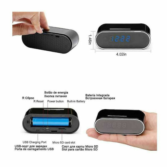 Hidden Camera WiFi Clock 1080p