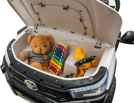 Toyota Hilux Doppelsitzer mit Fernbedienung Lizensiert 12 Volt Weiß Für 1+ Jahre