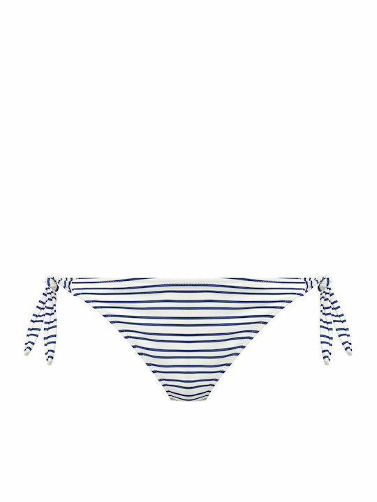 Bikini Slip με Κορδονάκια White/blue