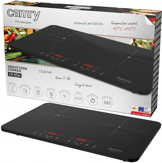 Camry CR-6514 Countertop Induction Double Black Burner