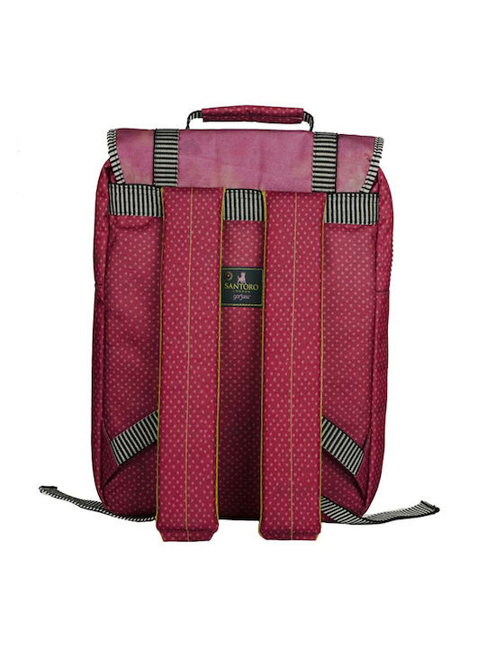 Santoro Gorjuss Heartfelt School Bag Backpack Elementary, Elementary in Burgundy color