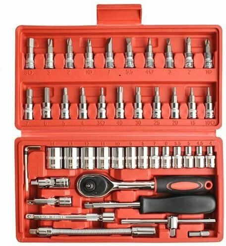 Bigstren Ratschen- & Steckschlüssel-Sets 1\4" 46Stück