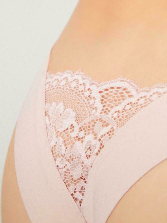 Women's Brazil Seamless with Lace Pink