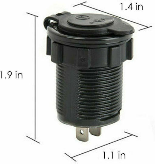 Motorradladegerät mit Anschlüssen: 2xUSB
