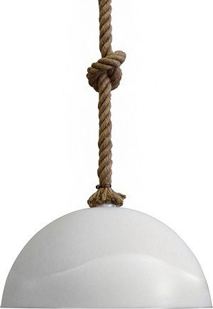 Heronia SFERA/36 1/L ROPE UT-WH Κρεμαστό Φωτιστικό Λευκό Καμπάνα με Ντουί E27 36x65εκ.