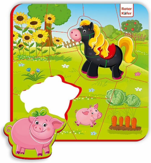 Παιδικό Puzzle Άλογο και Γουρουνάκι για 3+ Ετών 17pcs Roter Kafer