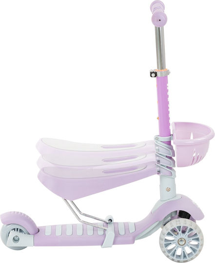 Kikka Boo Kikka Boo Kids Scooter 4 in 1 BonBon Candy 3-Wheel with Seat for 3+ Years Lilac