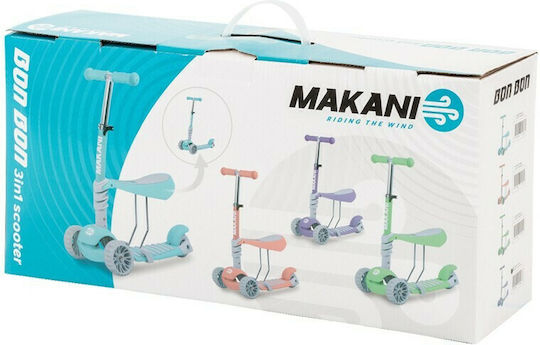 Kikka Boo Kids Scooter 4 in 1 BonBon Candy 3-Wheel with Seat for 3+ Years Blue