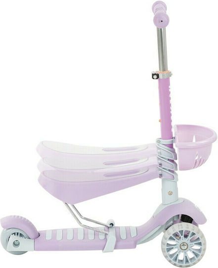 Kikka Boo Kids Scooter 3 in 1 BonBon Candy 3-Wheel with Seat for 3+ Years Lilac