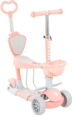 Kikka Boo Kids Scooter 4 in 1 BonBon Candy 3-Wheel with Seat for 3+ Years Pink