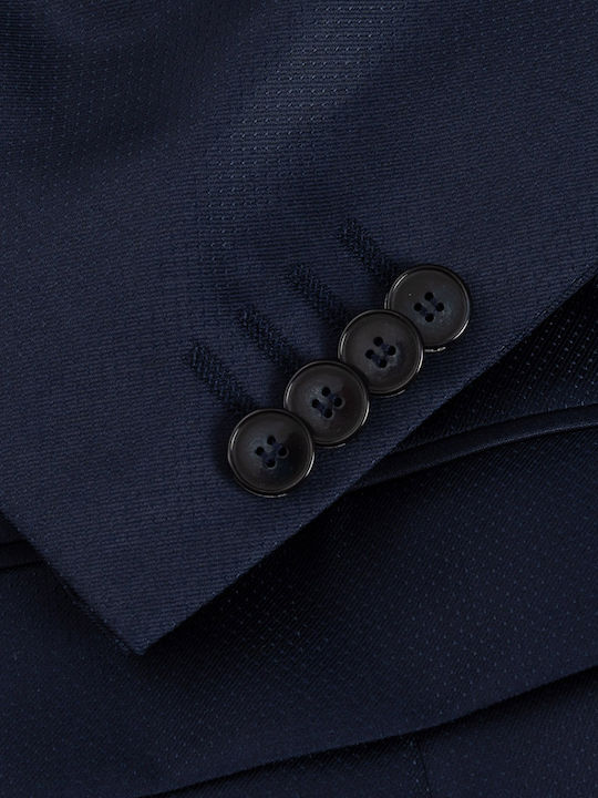 Dot Rock Ανδρικό Γαμπριάτικο Κοστούμι Navy Μπλε