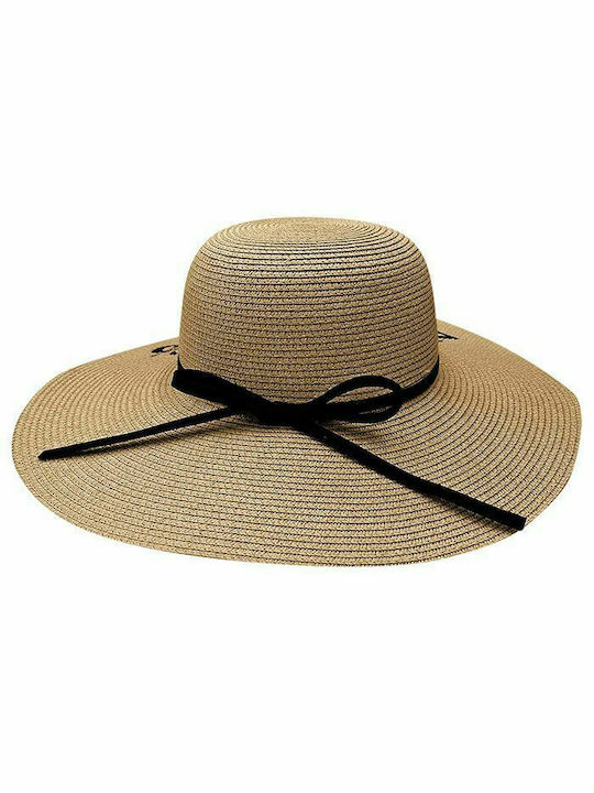 Summertiempo Γυναικείο Ψάθινο Καπέλο Floppy Καφέ