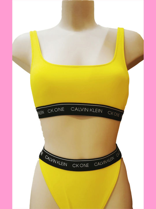 Sports Bra Bikini Top Ck One Brallette Yellow