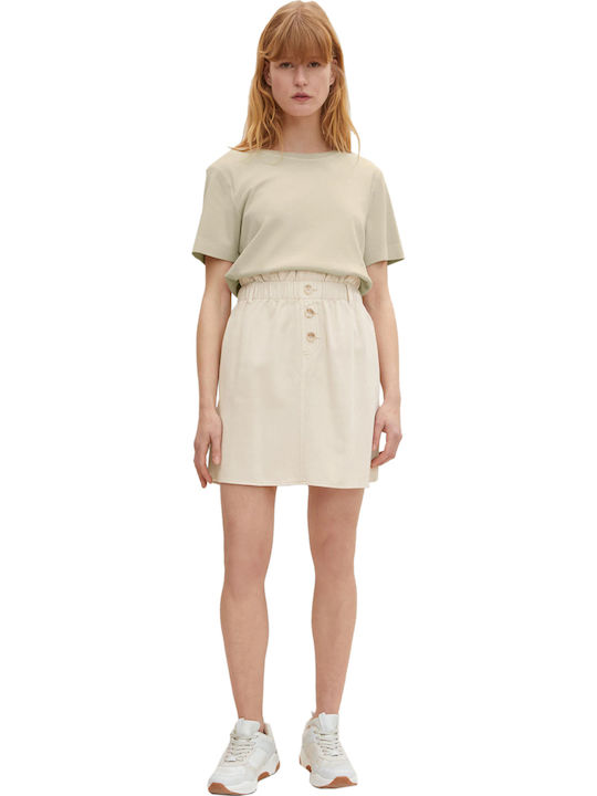 Mini Paperbag High-waisted Mini Skirt Beige