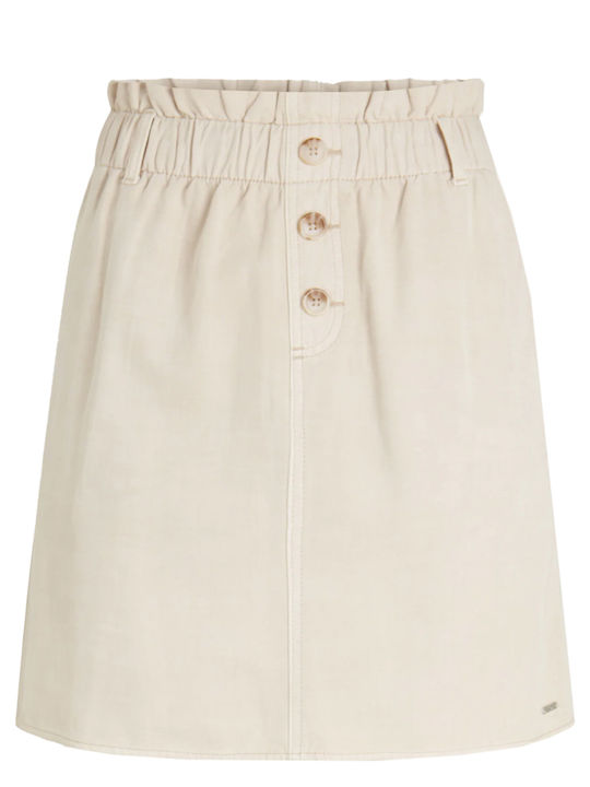 Mini Paperbag High-waisted Mini Skirt Beige