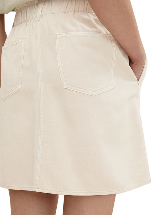Mini Paperbag High-waisted Mini Skirt Beige