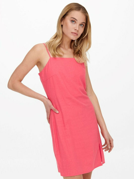 Calypso Sommer Mini Kleid mit Schlitz Coral
