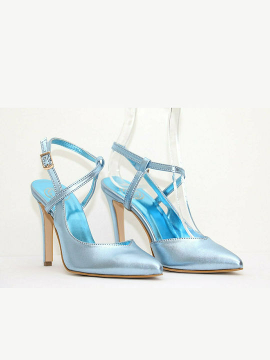 Damen Pumps Irene 901 Hellblau Eco Metallic