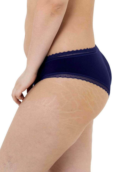 Lila Βαμβακερά Γυναικεία Slip 2Pack με Δαντέλα Blue/Pink