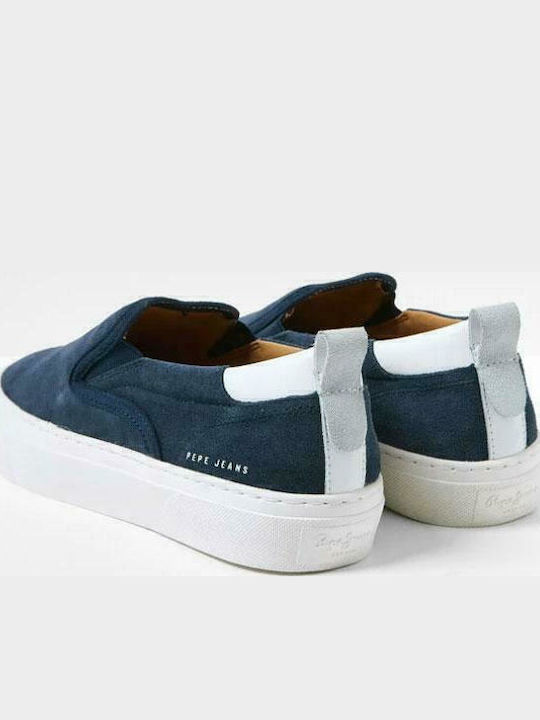Ανατομικά Δερμάτινα Ανδρικά Slip-On Μπλε