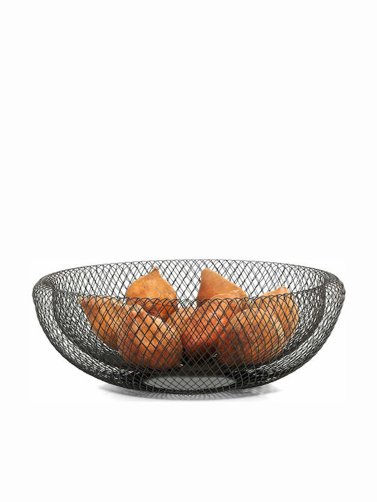 Philippi Mesh Fruit Bowl Metallic Black 40x40x15cm