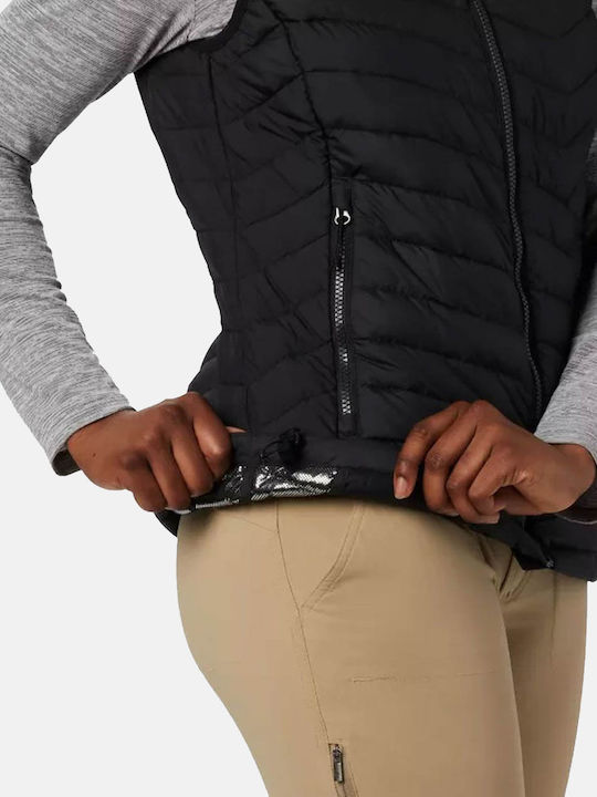 Powder Pass Kurz Damen Ärmellos Puffer Jacke Schwarz