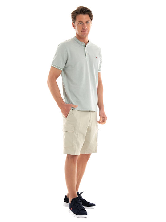 Men's Short Sleeve Blouse with Buttons Iceberg Green