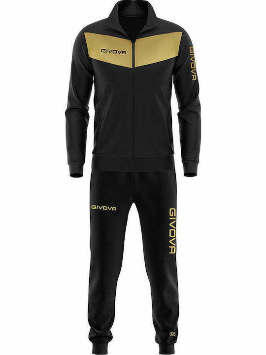Football Tracksuit Glossy with Elastic Black / Gold