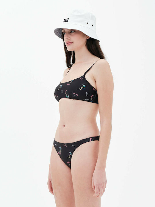 Set Bikini Sports Bra with Removable Padding and Brazil Bottom Black