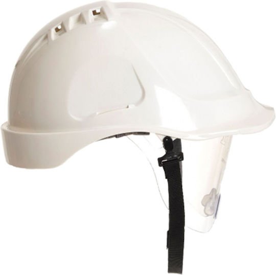 Portwest PW55WHR Construction Site Helmet with Resistance Visor White