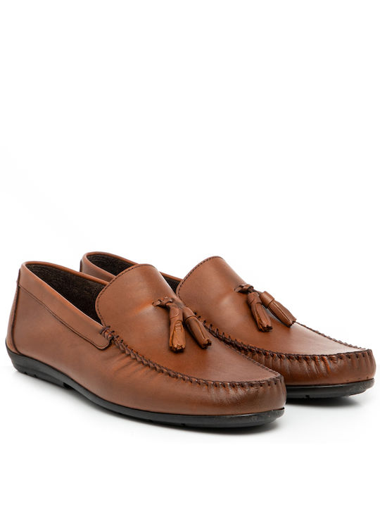 Act Men's Leather Loafers Tabac Brown