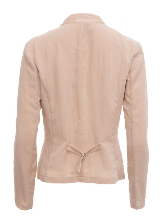 Emporio Armani Short Women's Waisted Blazer Beige
