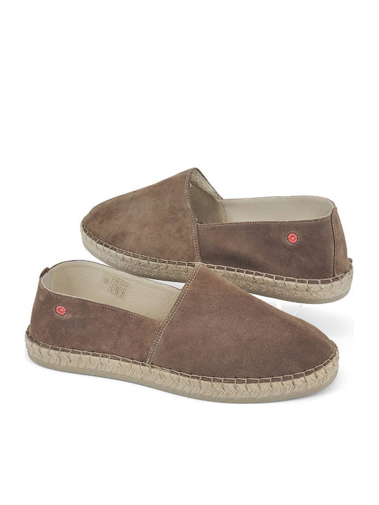 Leder Herren Espadrilles in Beige Farbe