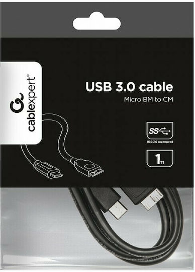 Gembird USB 3.1 Кабел USB-C Мъжки - Микро USB-B 18W Черен 1м CCP-USB3-MBMCM-1M
