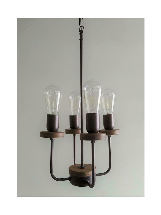 23 Home No.159 Chandelier Diameter 33cm with Wood Black