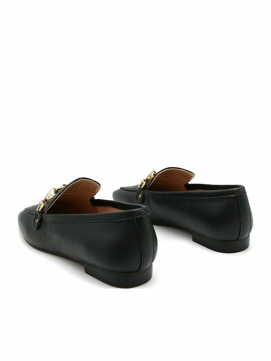 Marta Δερμάτινα Γυναικεία Loafers σε Μαύρο Χρώμα